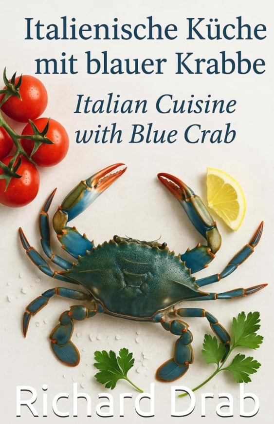 Italienische Küche mit blauer Krabbe: Italien Cuisine with Blue Crab